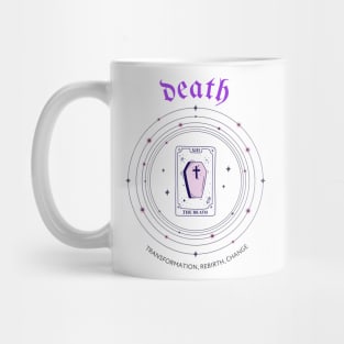 Tarot card the death with meaning. Mug